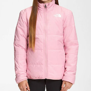 The North Face Pink puffer coat reversible soft 14/16